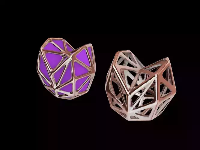 The Geometric Heart Pendant 3D print model