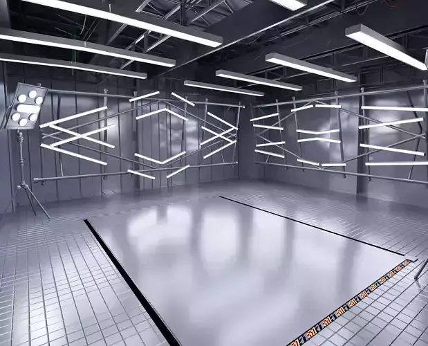 Car studio loft Low-poly 3D model