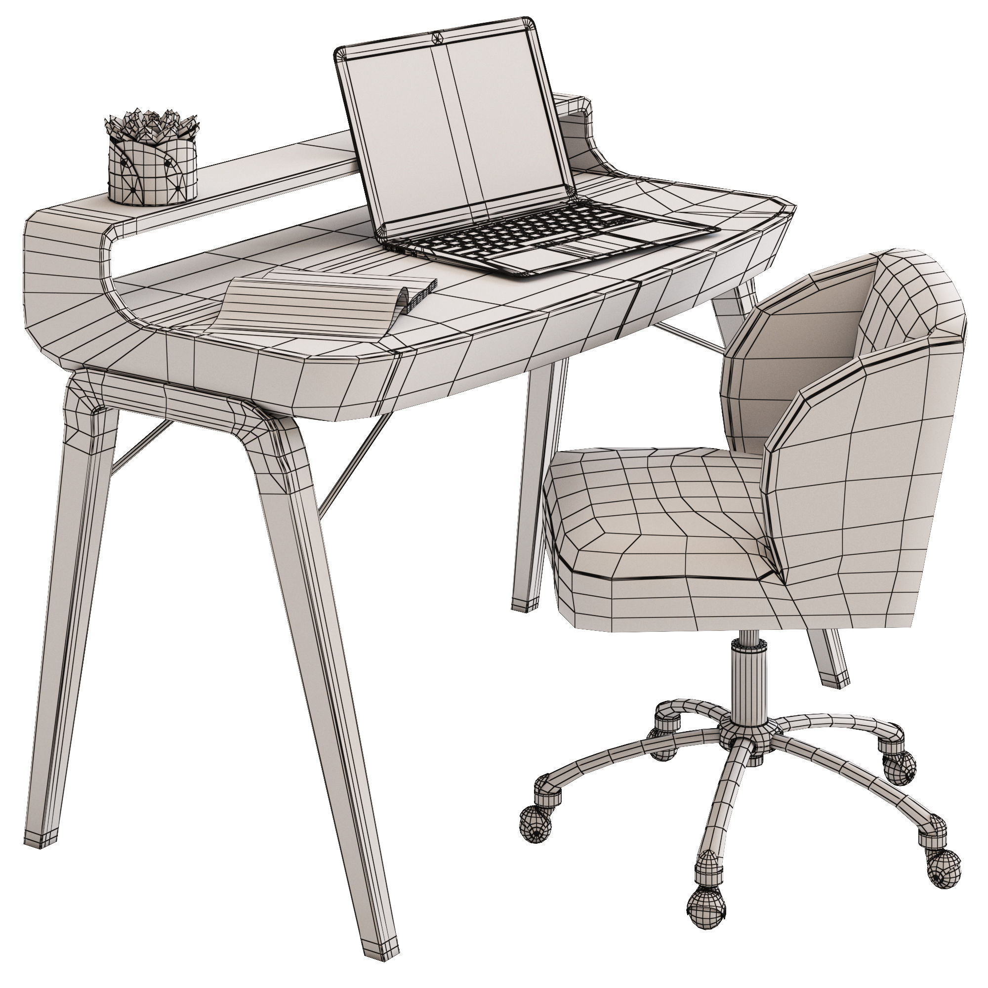 Alvar Desk 3D model_4