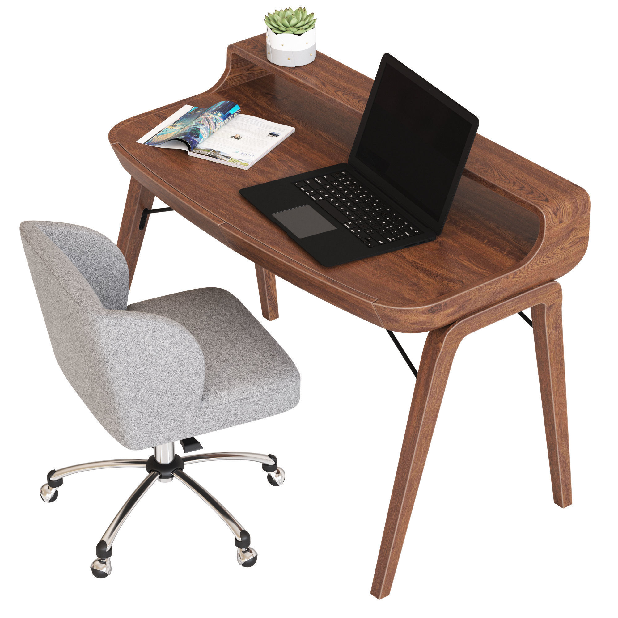 Alvar Desk 3D model_1