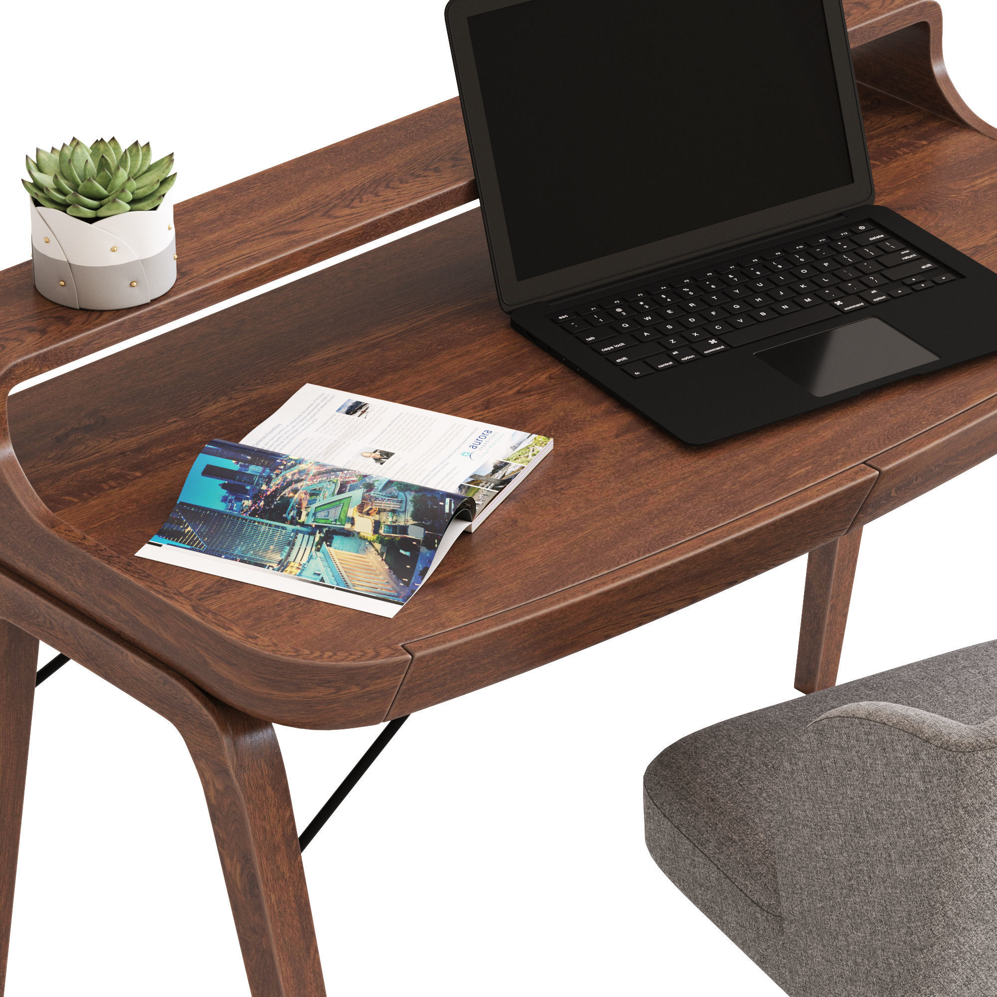 Alvar Desk 3D model_2