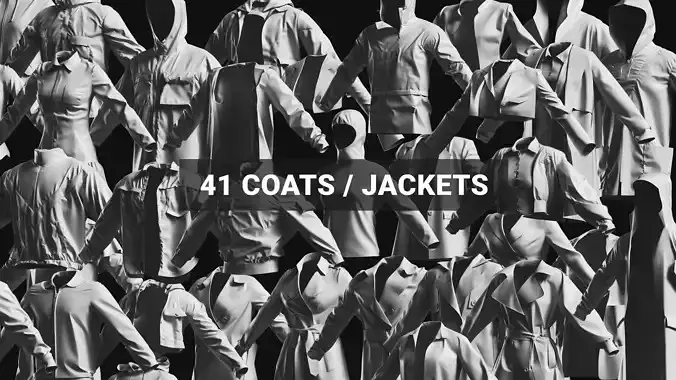 Basemesh Coat Jacket Collection 3D model