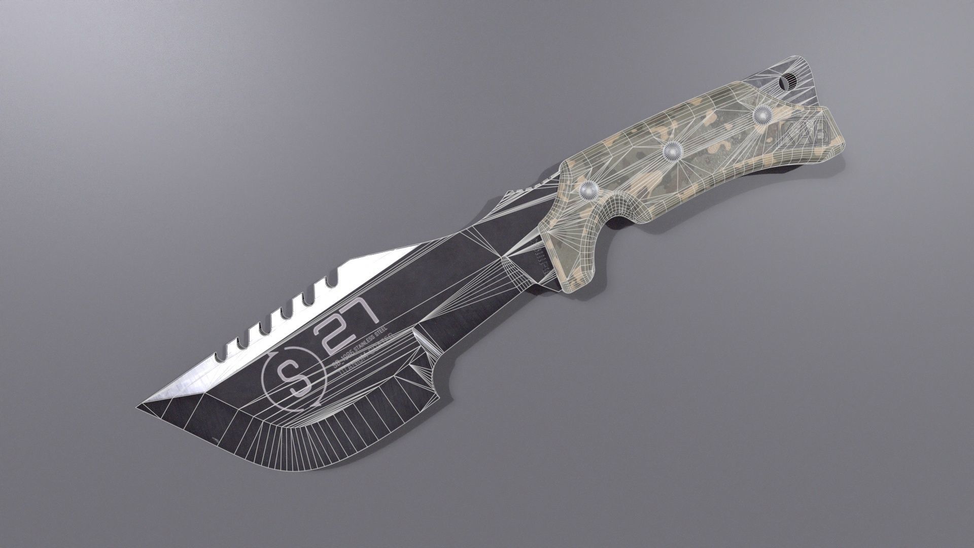 Knife-Combat-lowpoly Low-poly 3D model_8