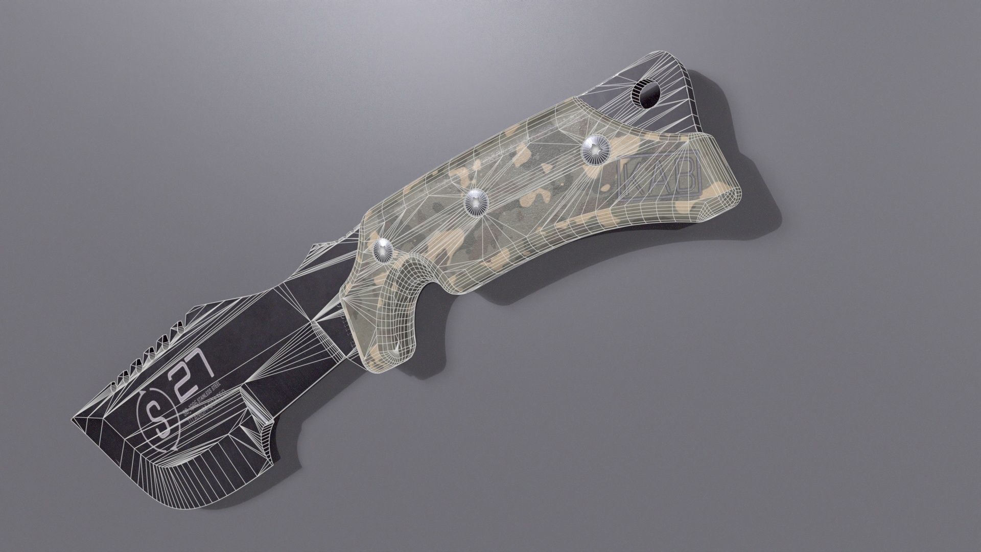 Knife-Combat-lowpoly Low-poly 3D model_9