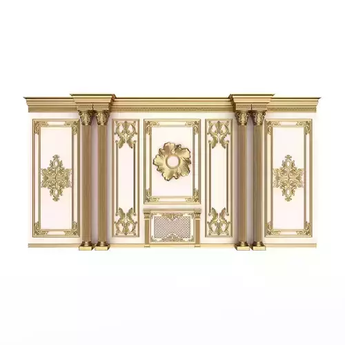 Boiserie Classic Wall with Mouldings 011 White