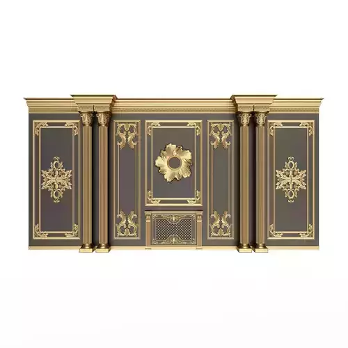 Boiserie Classic Wall with Mouldings 011 Black