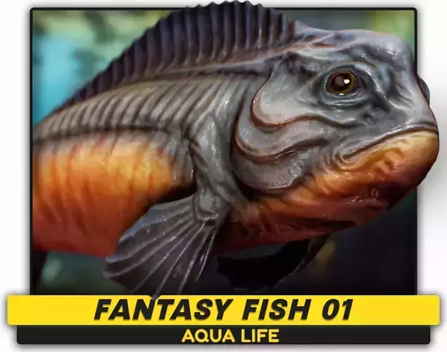Fantasy Fish 01 - Aqua Life - Water Underwater Creature - 26 Low-poly 3D model