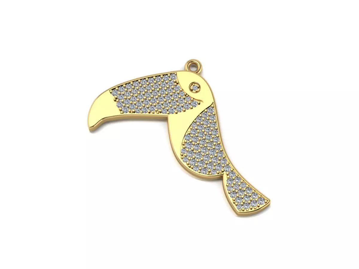 toucan bird pendant  3D print model_0
