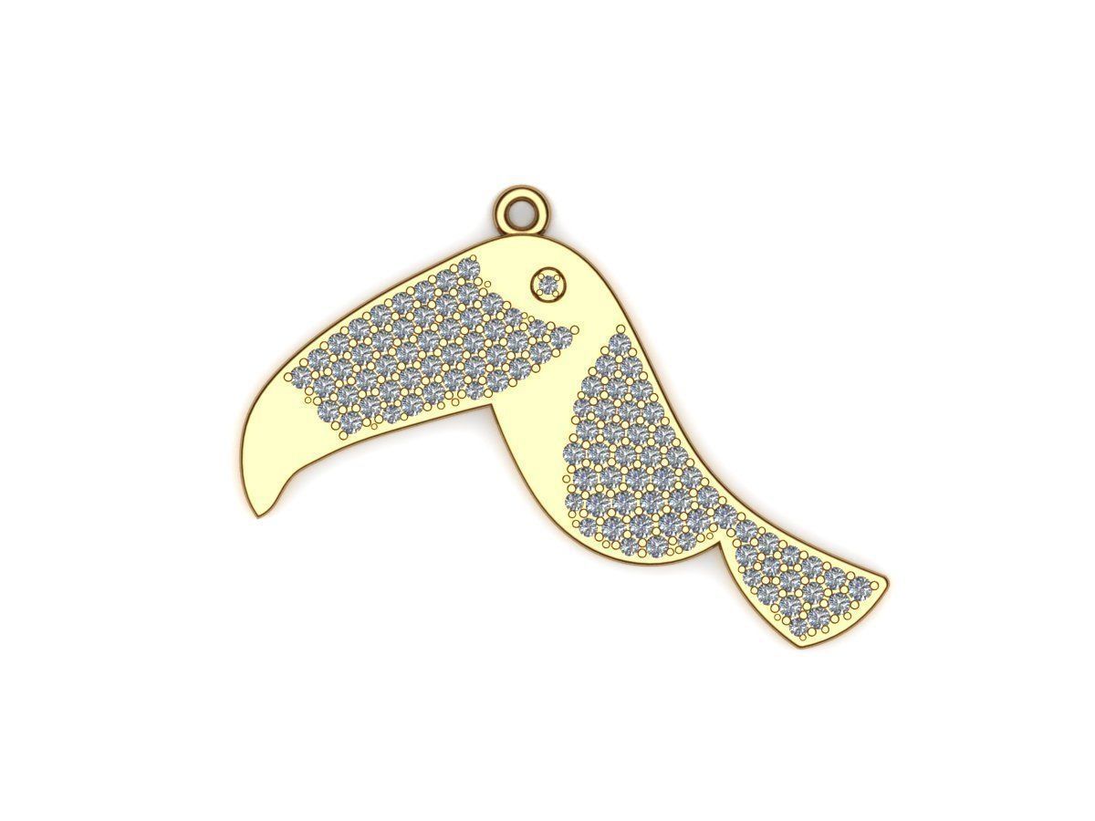 toucan bird pendant  3D print model_1