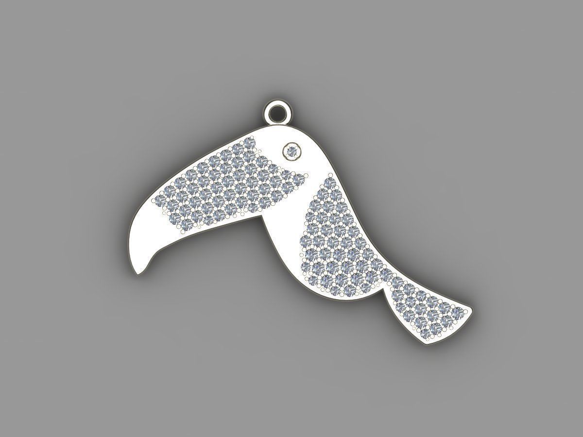 toucan bird pendant  3D print model_2