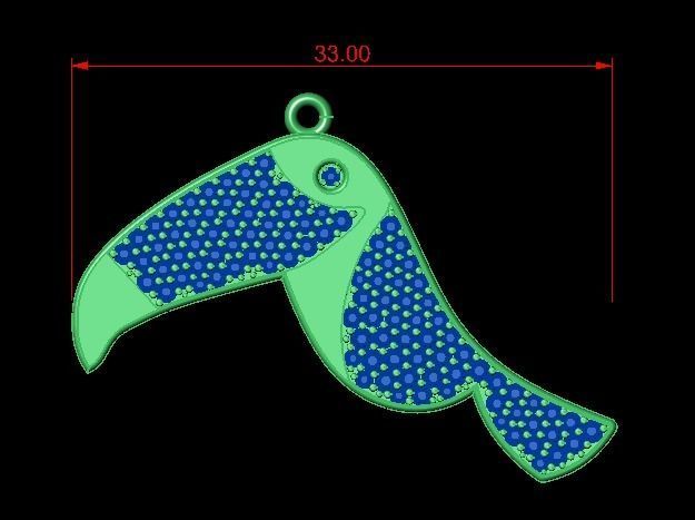 toucan bird pendant  3D print model_4