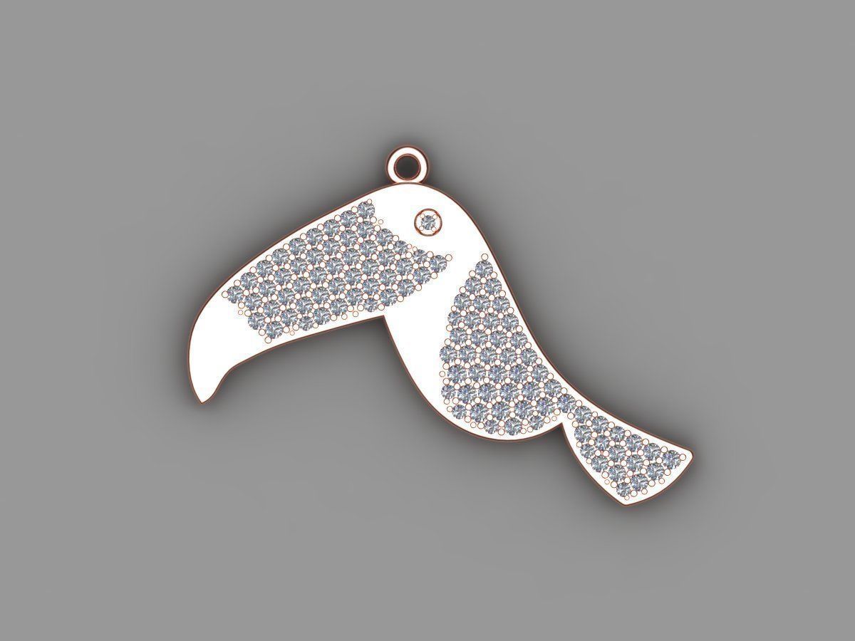toucan bird pendant  3D print model_3