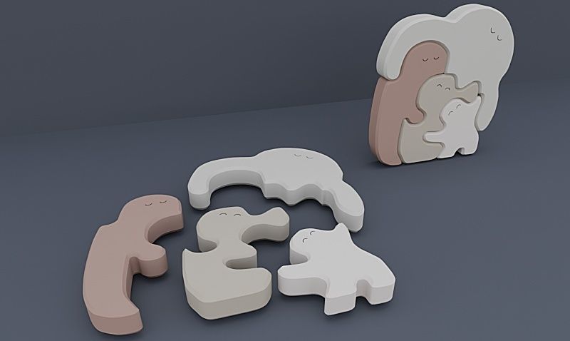 UNIQUE 3D FAMILY PUZZLE 3D print model_2