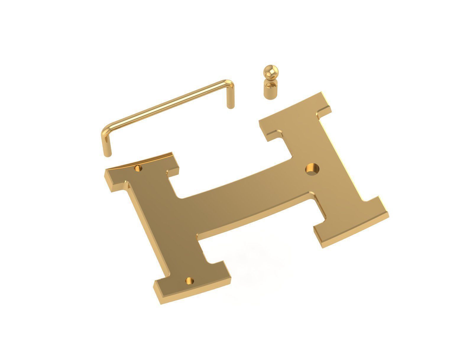 15 H belt buckle  3D print model_2