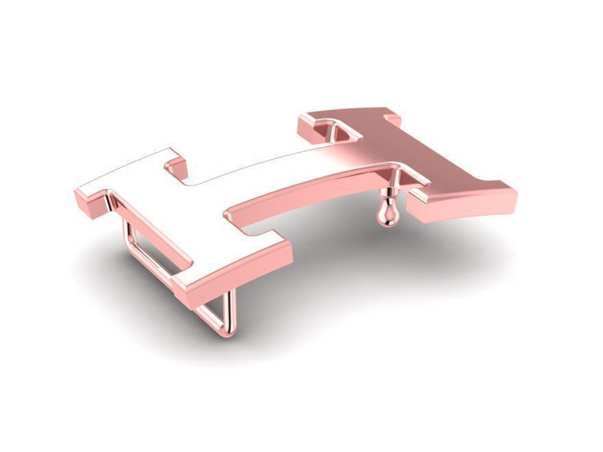 15 H belt buckle  3D print model_3