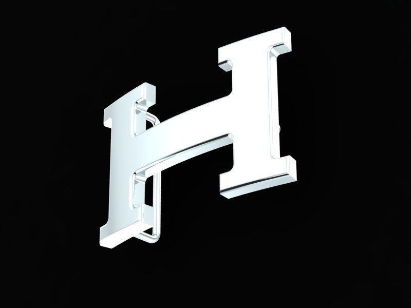 15 H belt buckle  3D print model_8