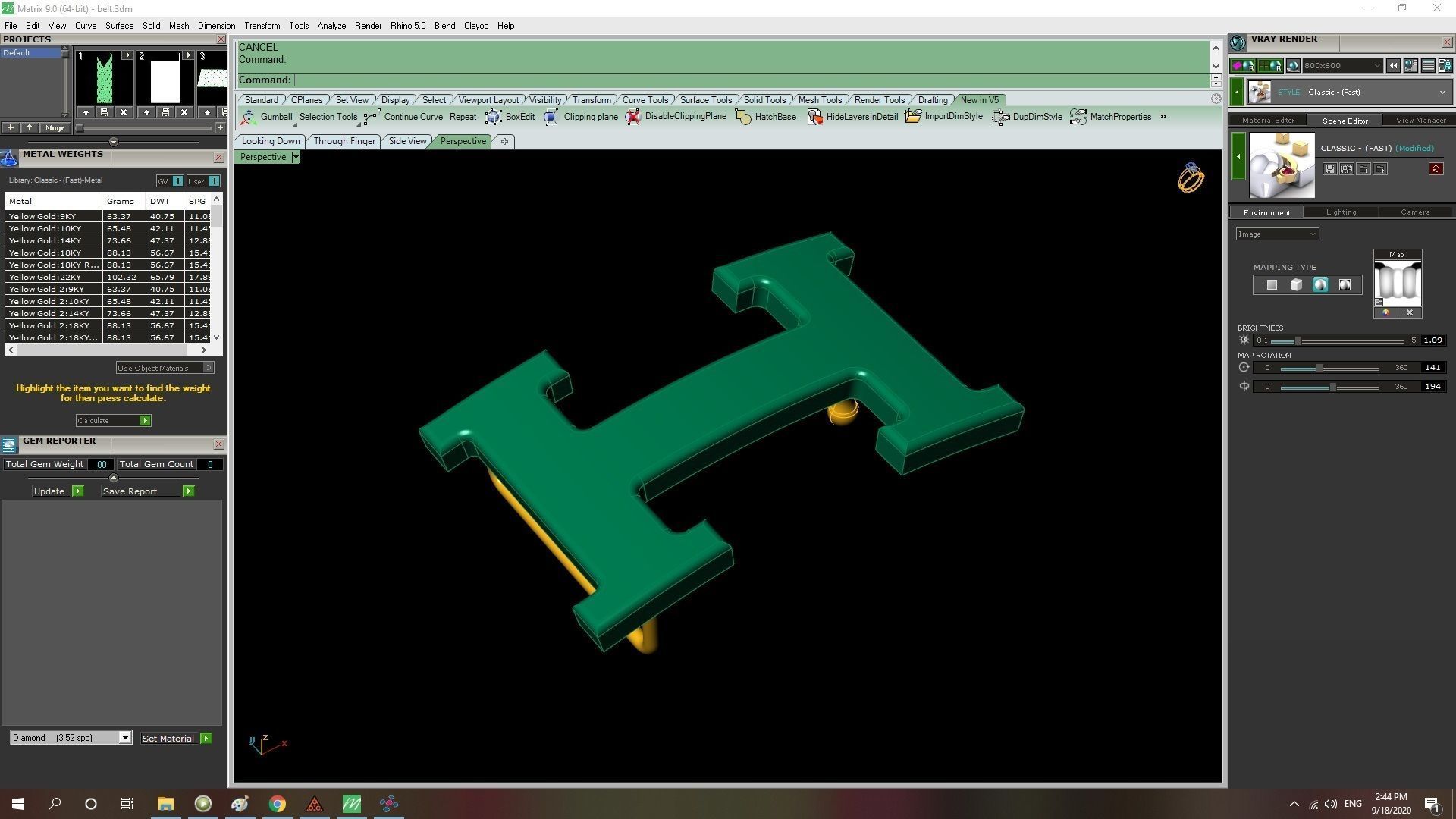 15 H belt buckle  3D print model_7