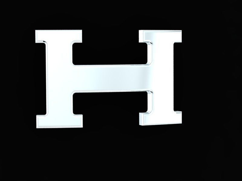 15 H belt buckle  3D print model_9