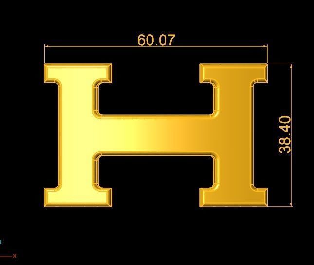15 H belt buckle  3D print model_5