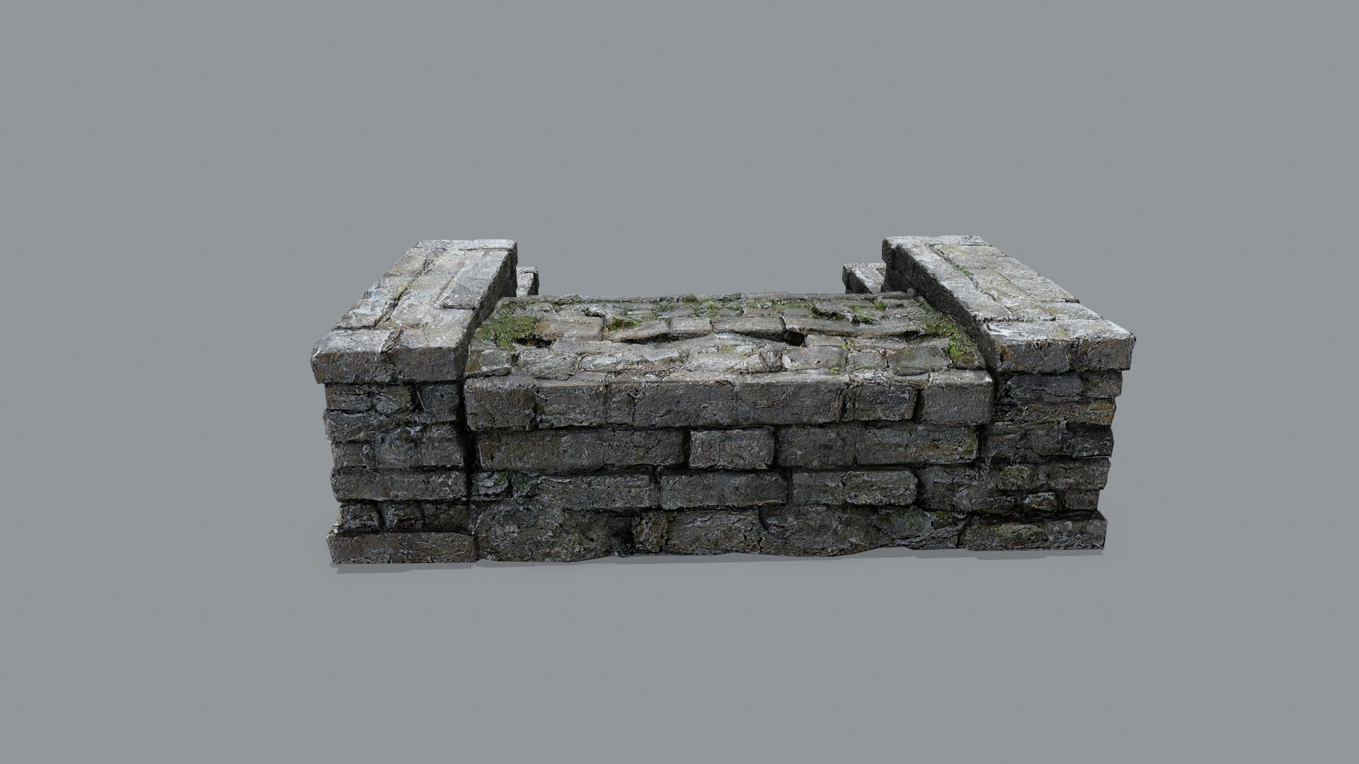 Ruin Stairs Low-poly 3D model_4