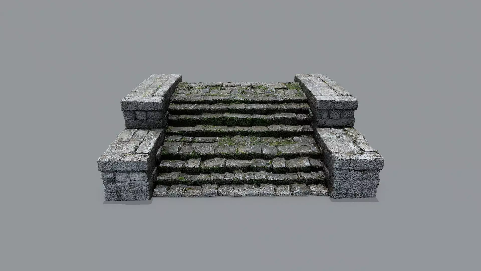 Ruin Stairs Low-poly 3D model_0