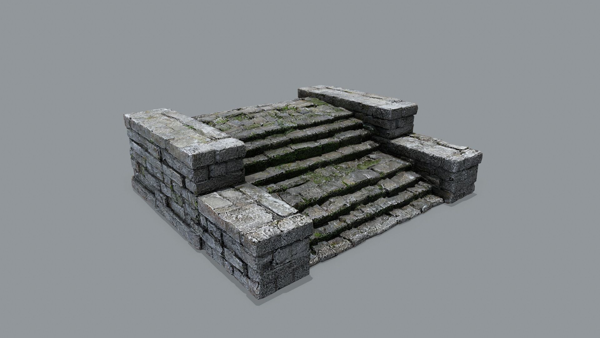 Ruin Stairs Low-poly 3D model_1