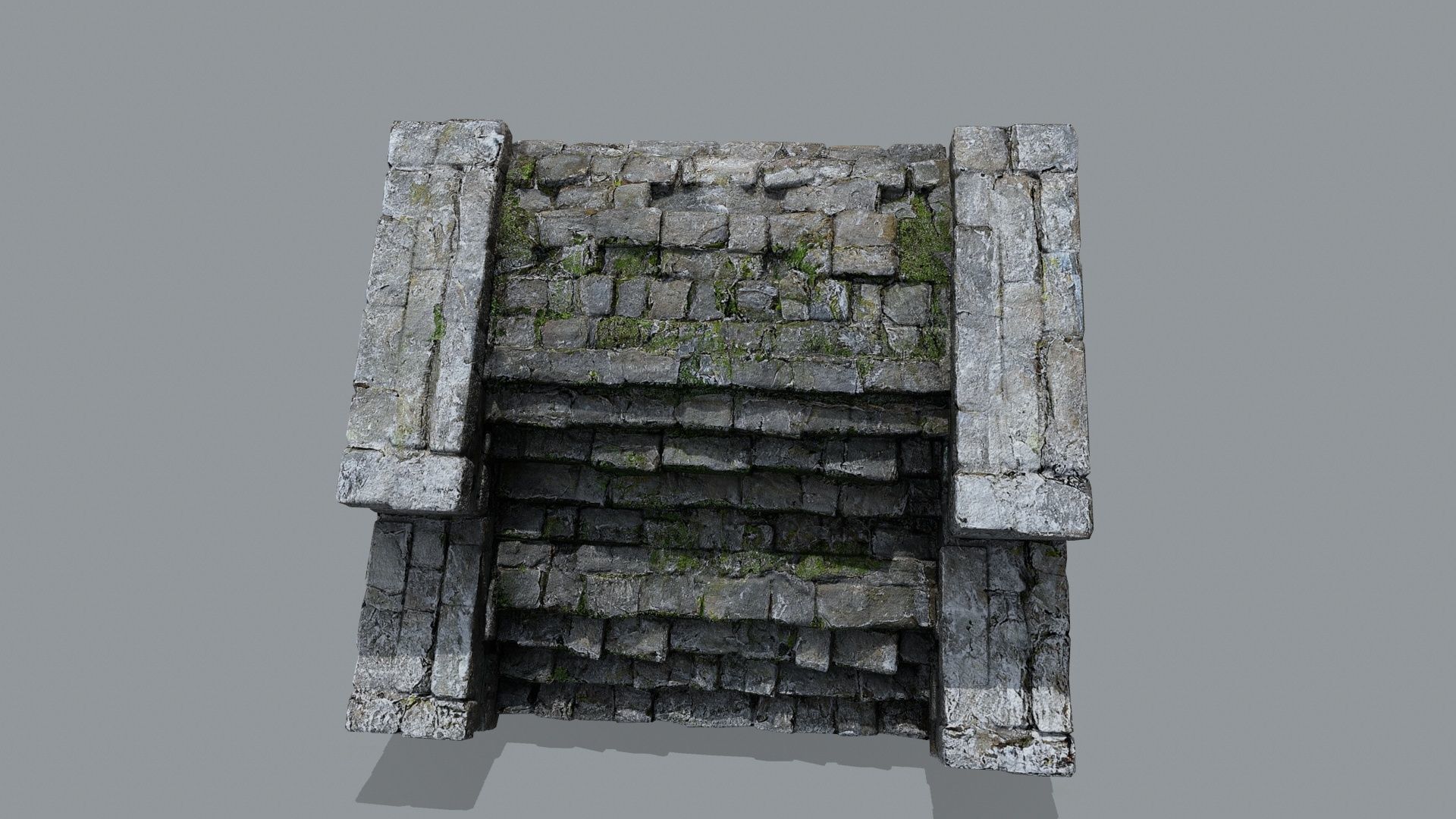 Ruin Stairs Low-poly 3D model_8