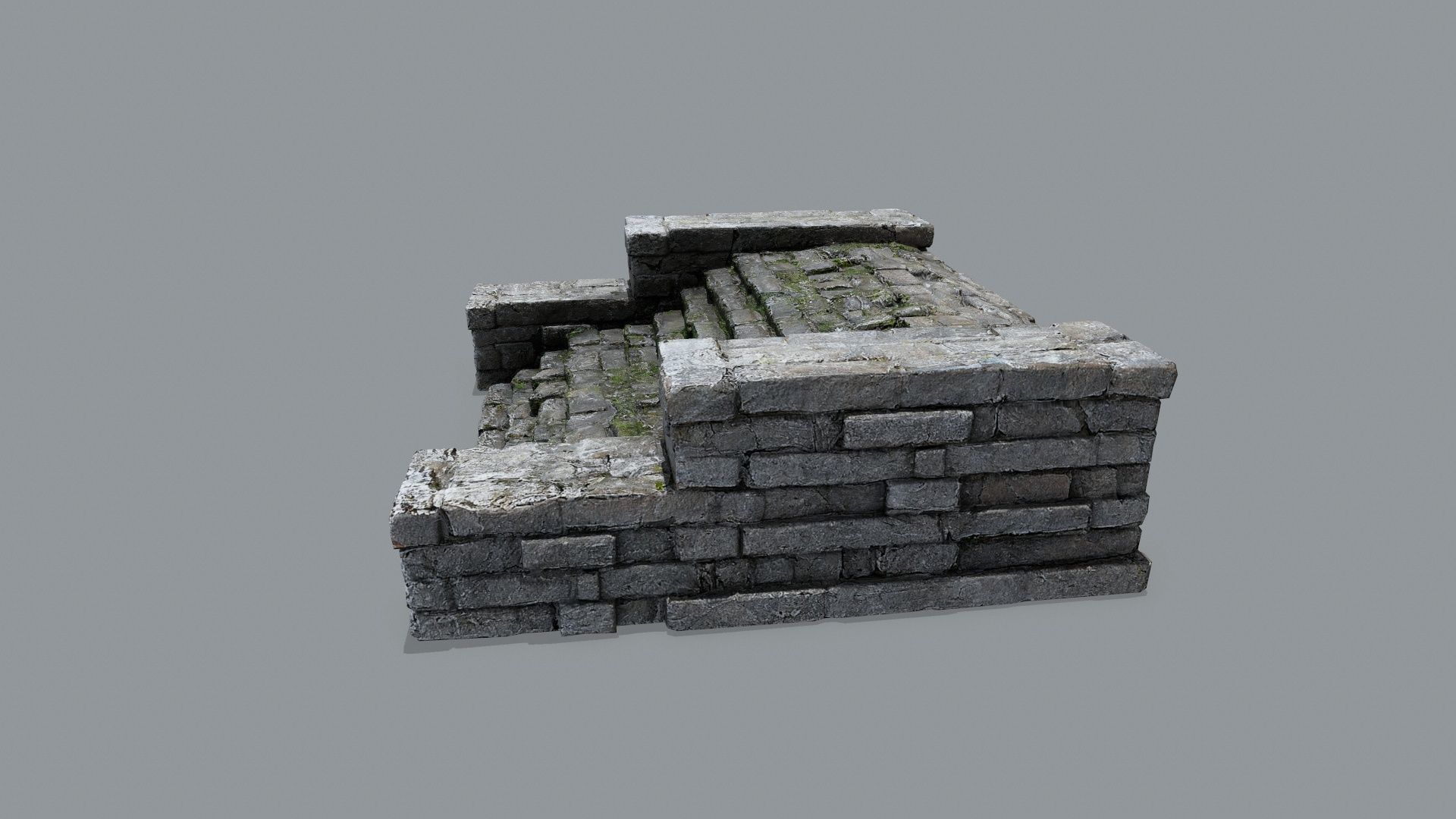 Ruin Stairs Low-poly 3D model_6