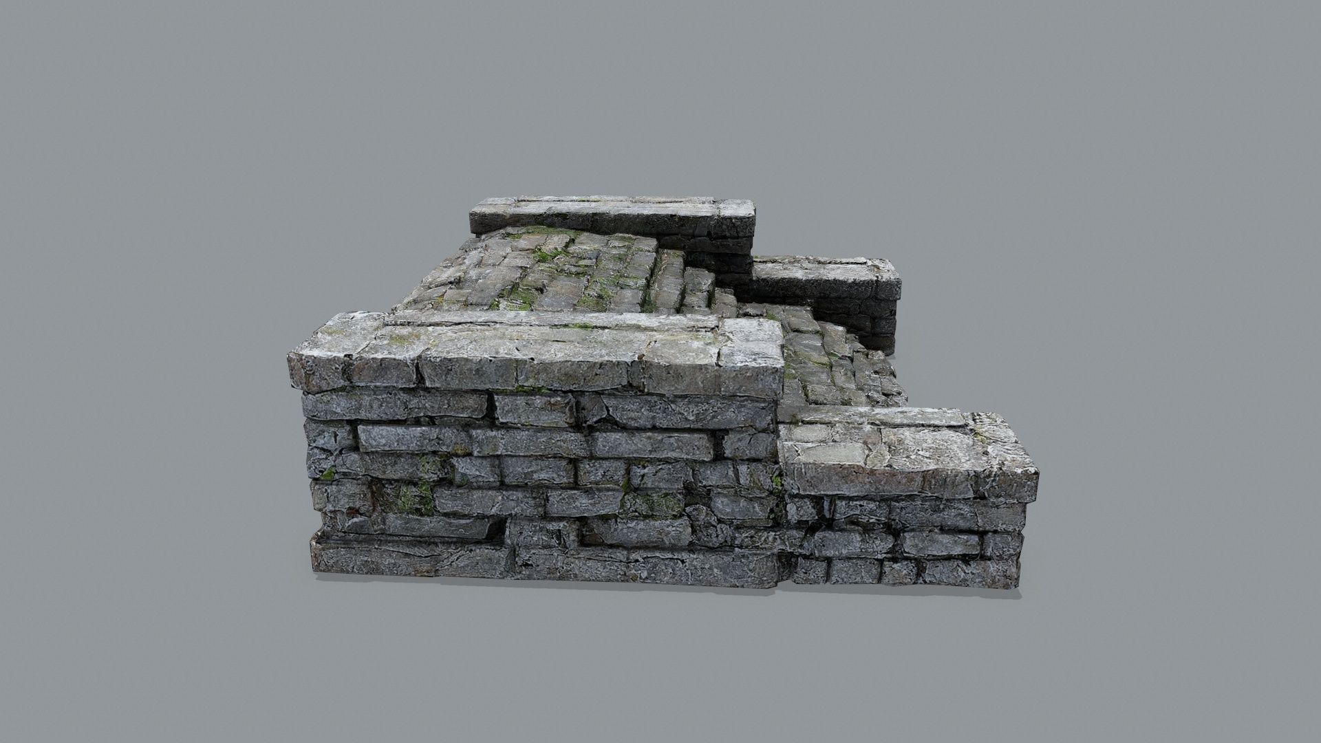 Ruin Stairs Low-poly 3D model_2
