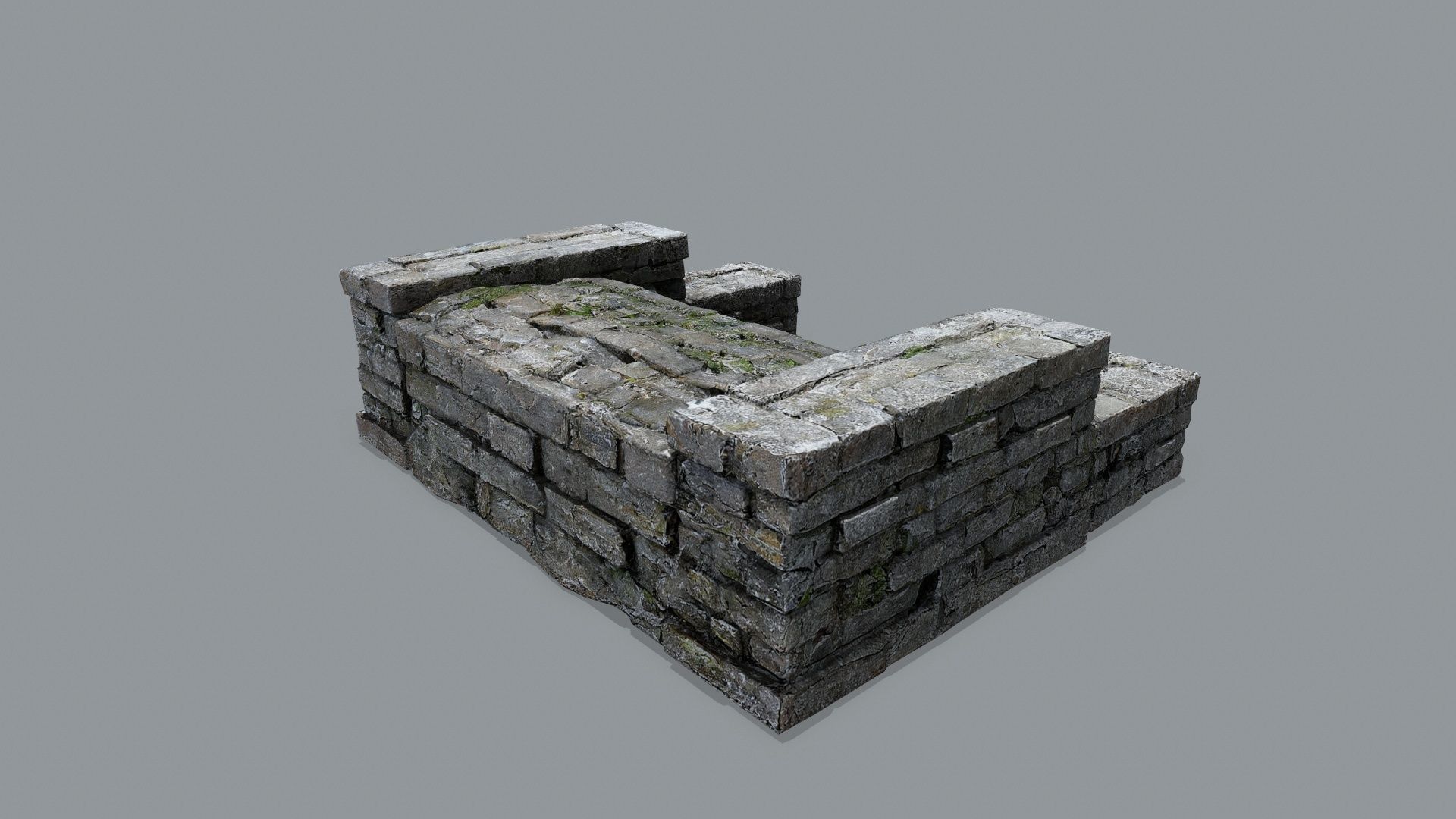 Ruin Stairs Low-poly 3D model_3