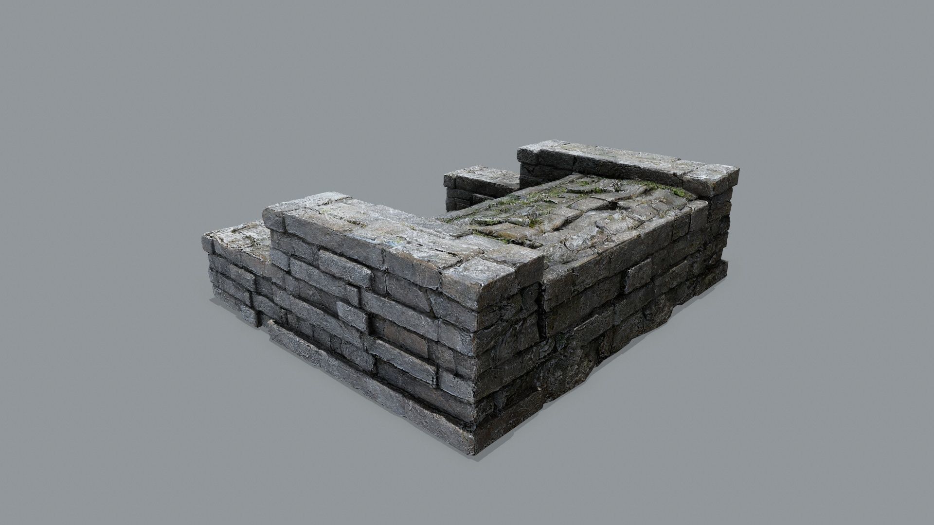 Ruin Stairs Low-poly 3D model_5