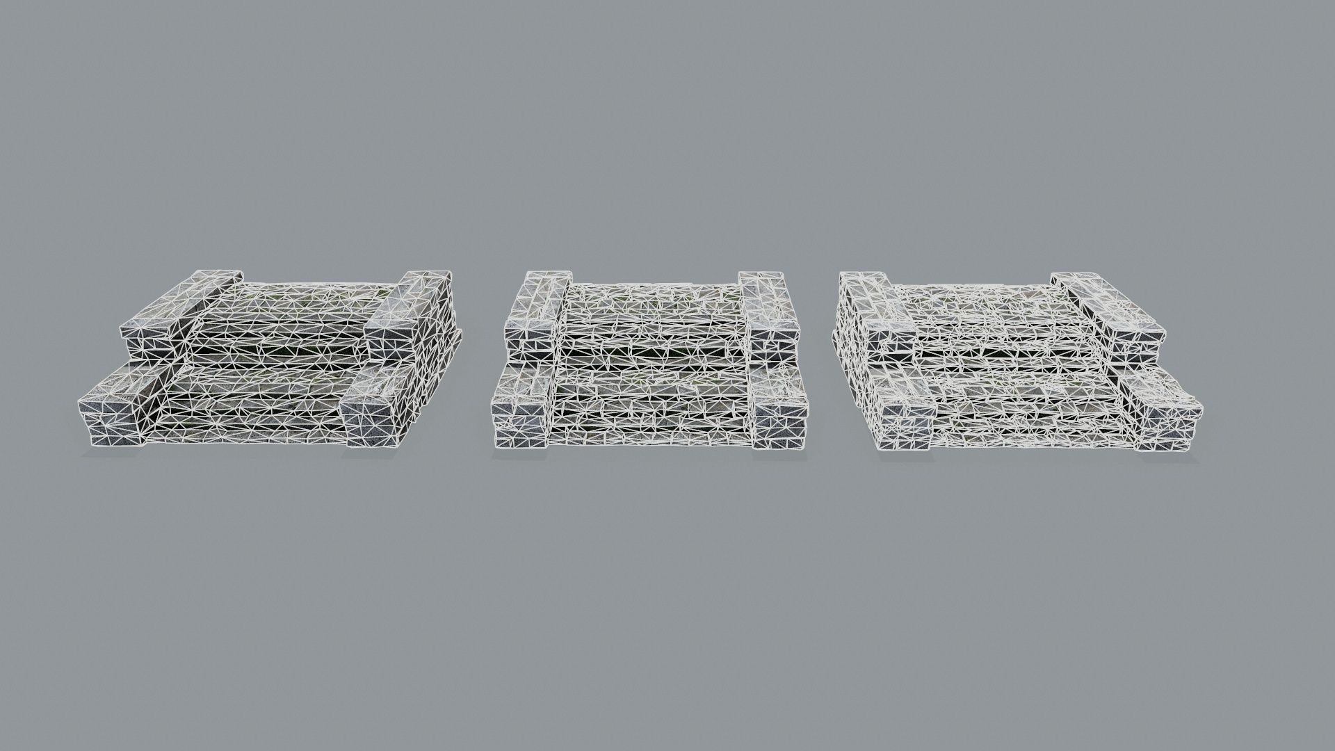 Ruin Stairs Low-poly 3D model_10