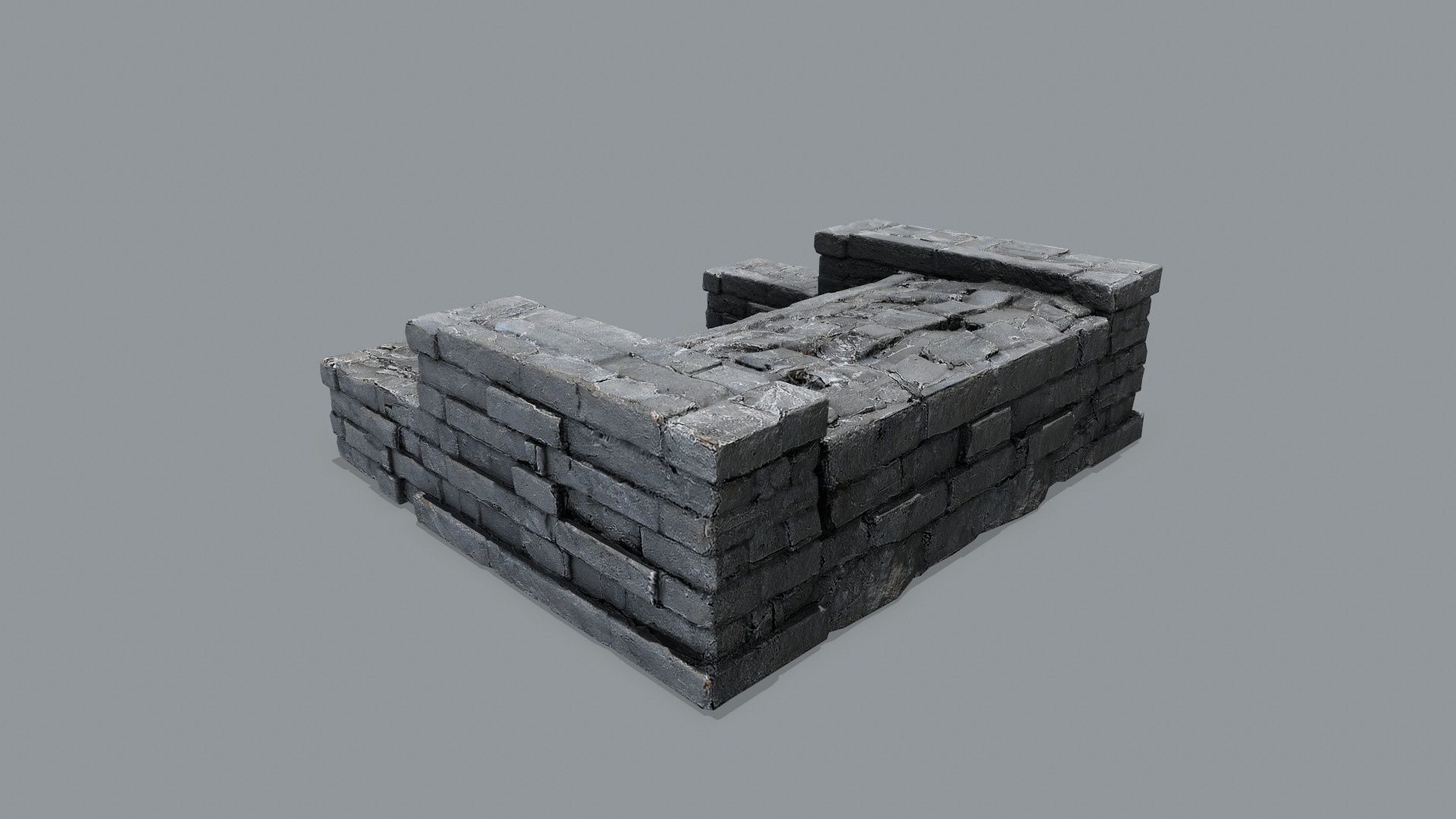 Ruin Stairs Low-poly 3D model_5