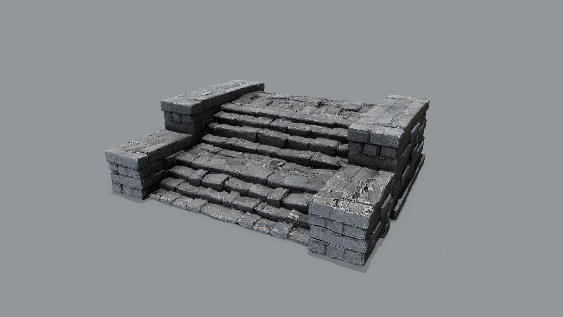 Ruin Stairs Low-poly 3D model_7