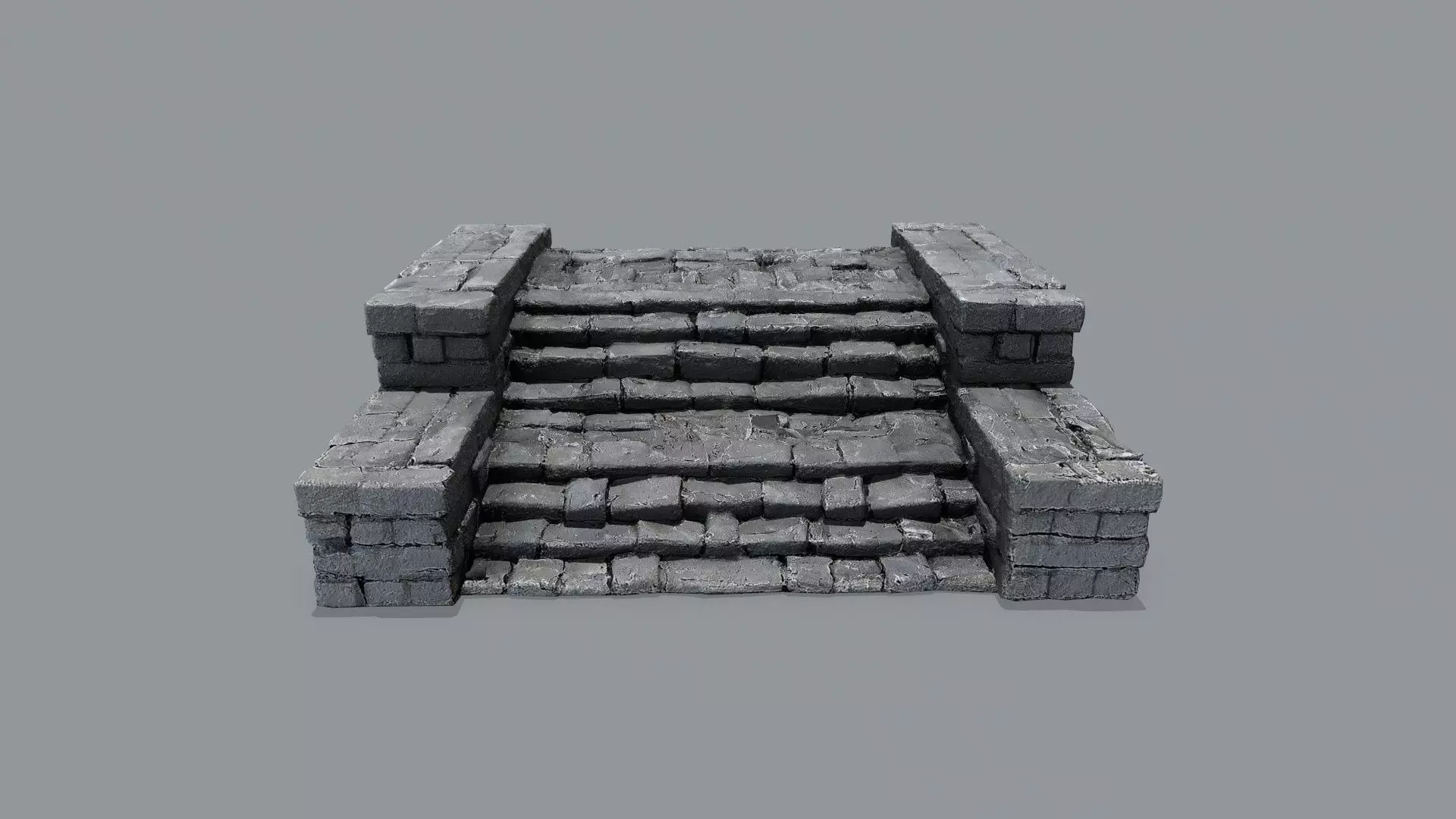 Ruin Stairs Low-poly 3D model_0