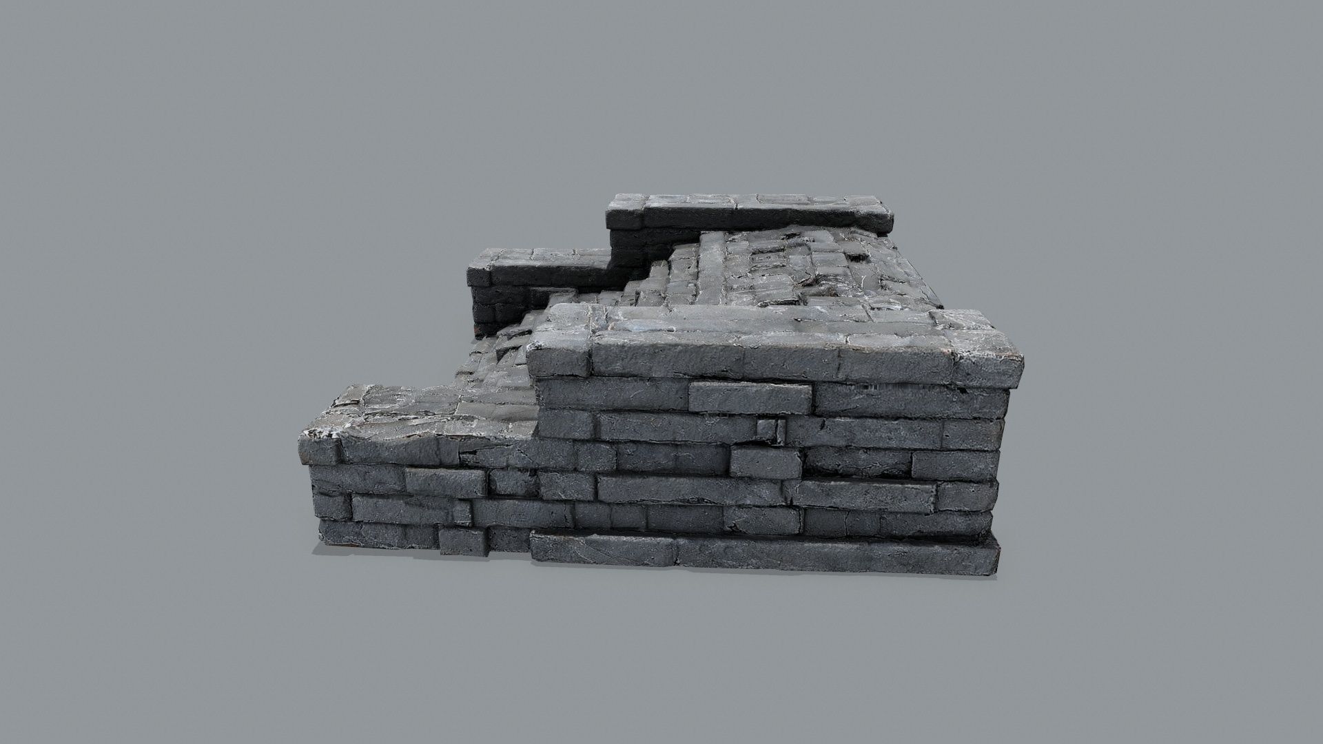 Ruin Stairs Low-poly 3D model_6