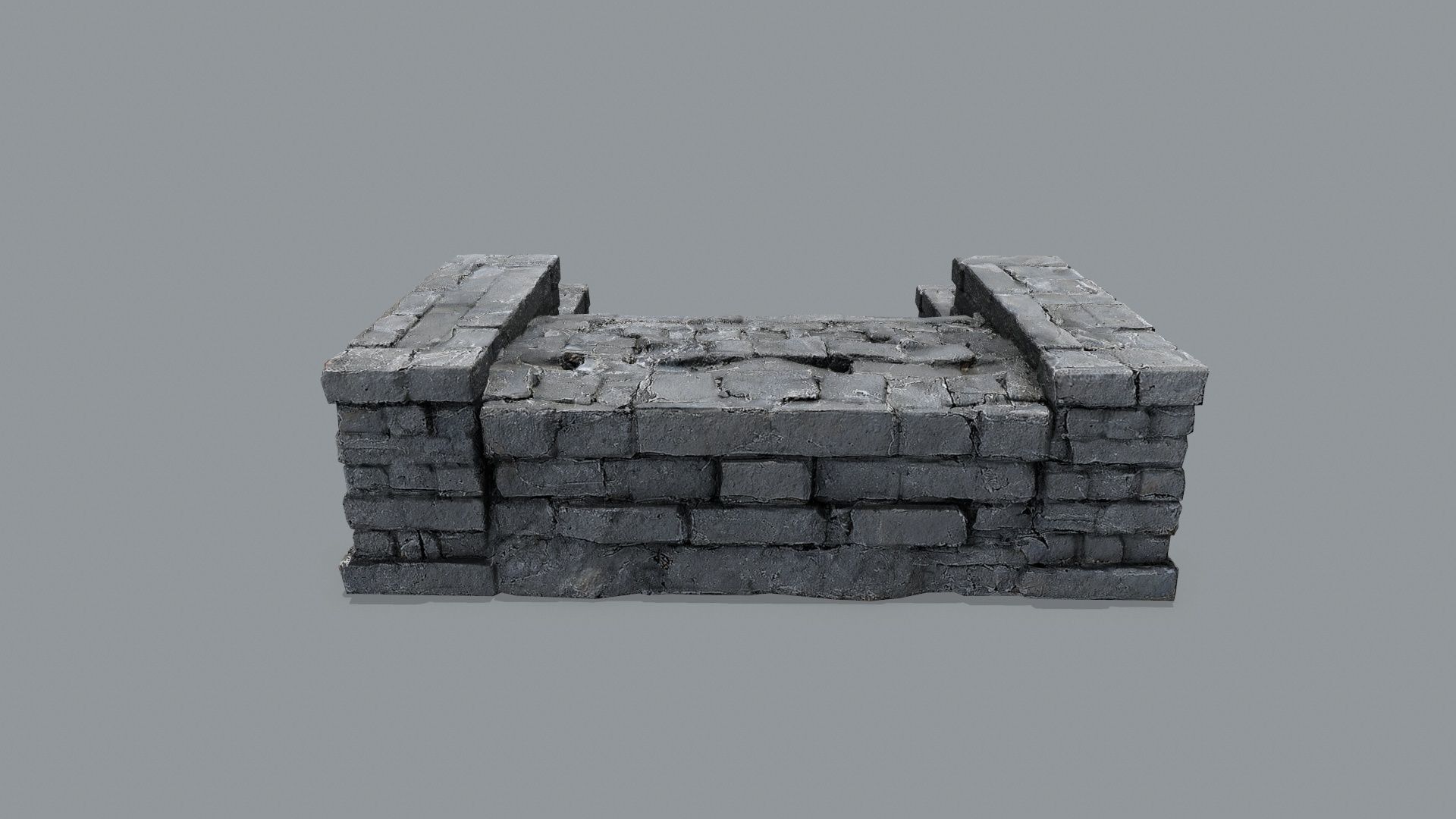 Ruin Stairs Low-poly 3D model_4
