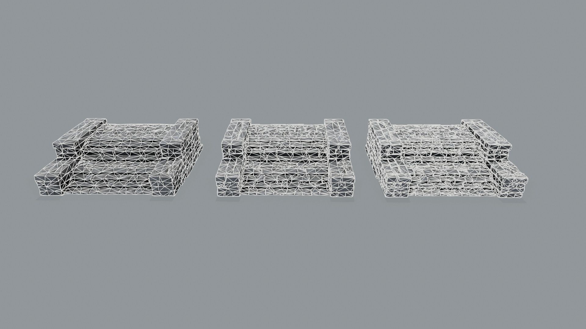 Ruin Stairs Low-poly 3D model_10