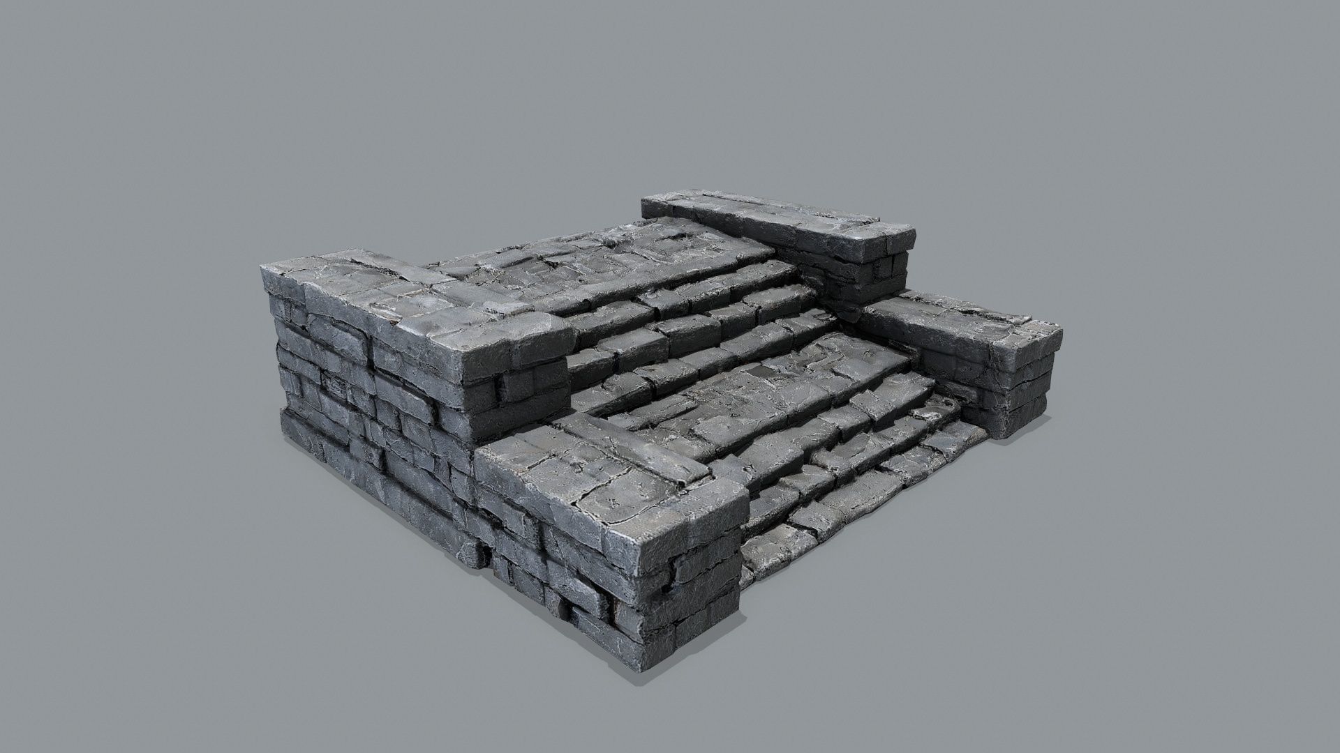 Ruin Stairs Low-poly 3D model_1