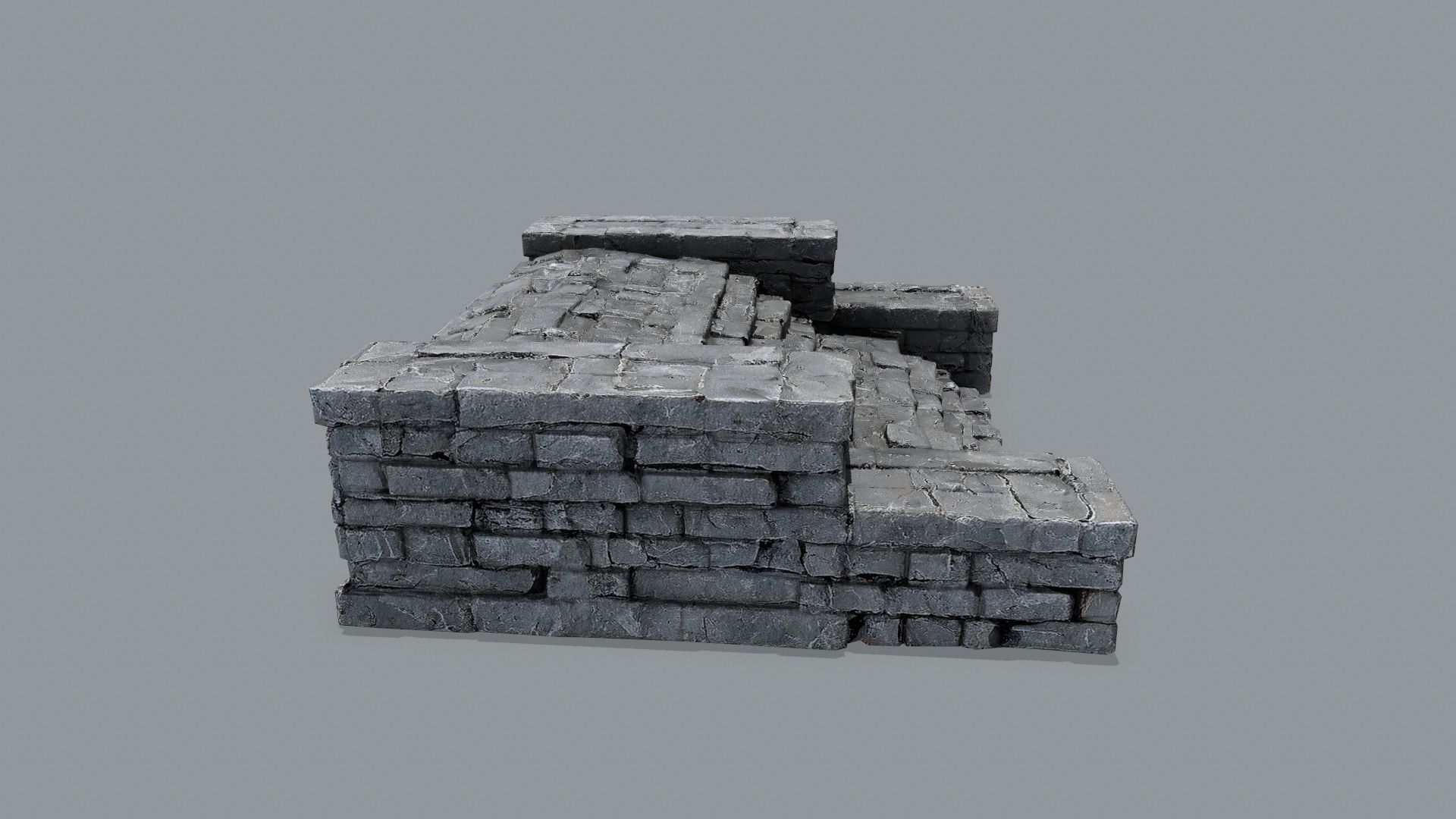 Ruin Stairs Low-poly 3D model_2