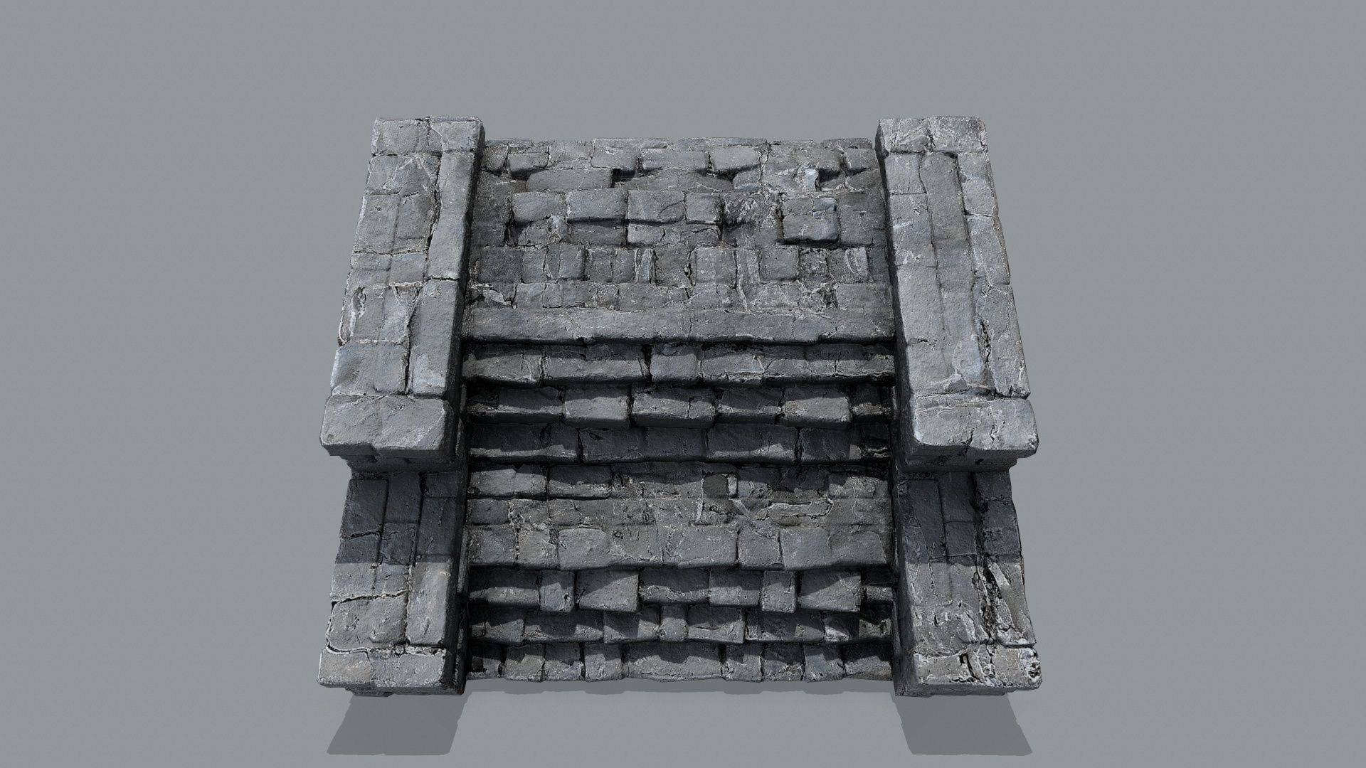 Ruin Stairs Low-poly 3D model_8