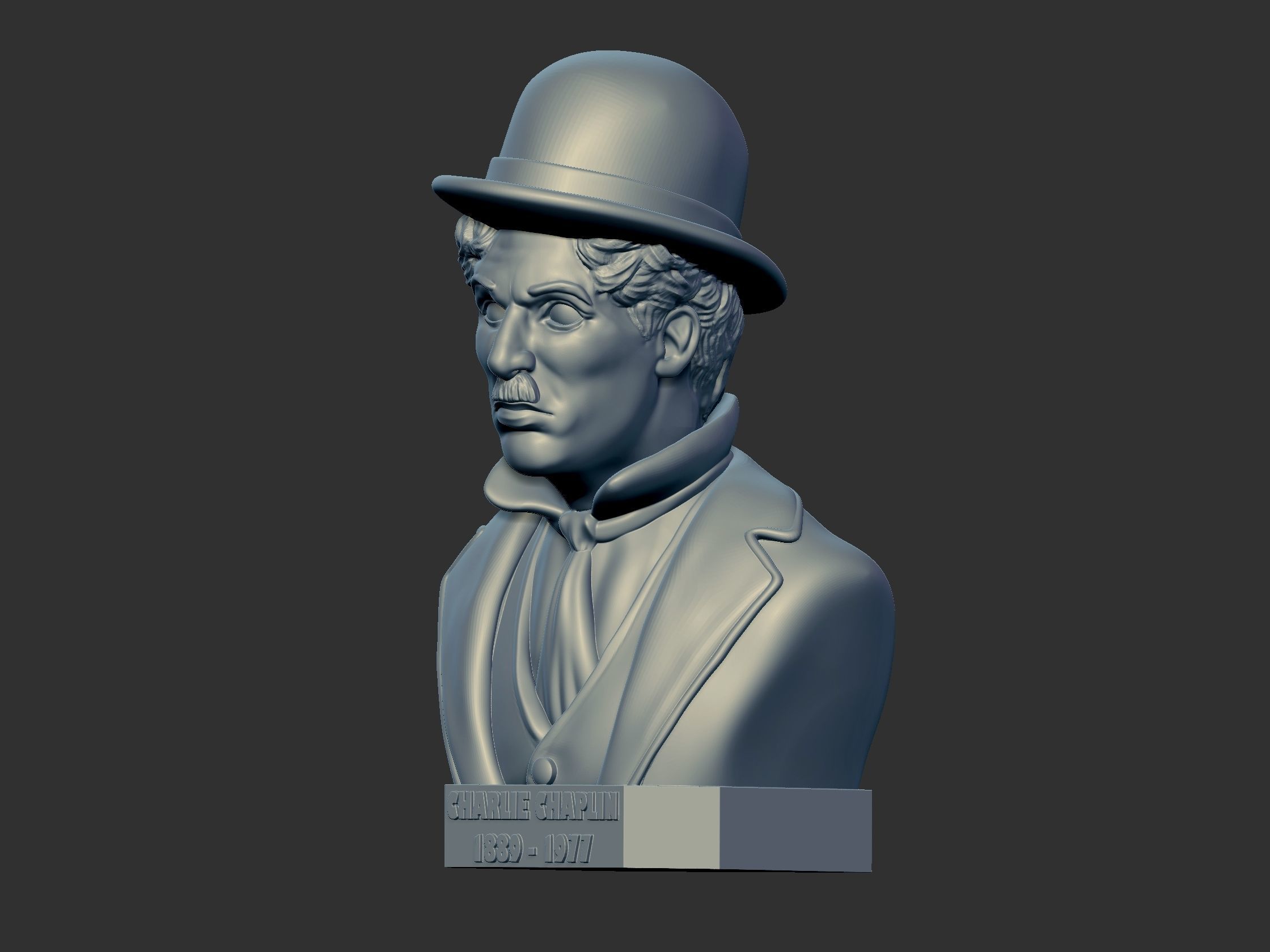 Sir Charles Spencer Chaplin bust 3D print model_6