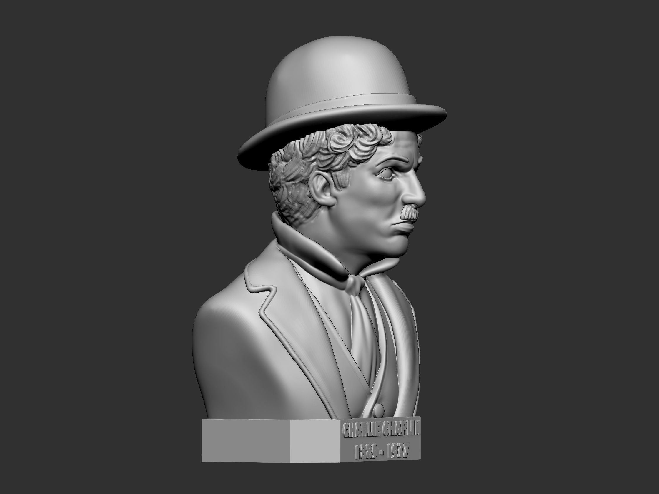 Sir Charles Spencer Chaplin bust 3D print model_1