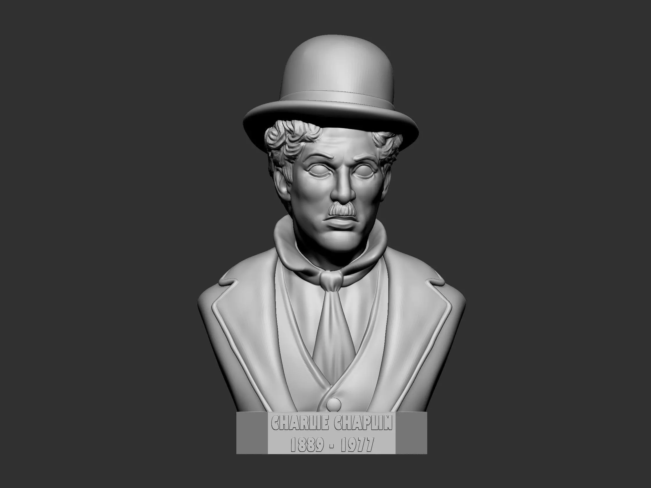 Sir Charles Spencer Chaplin bust 3D print model_0