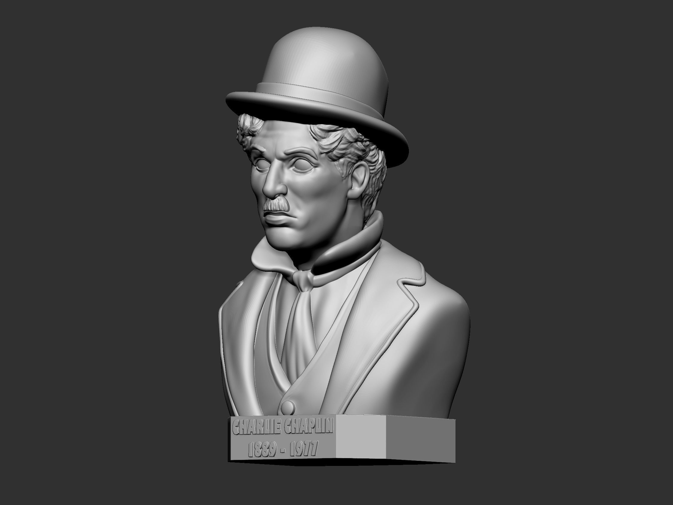 Sir Charles Spencer Chaplin bust 3D print model_4