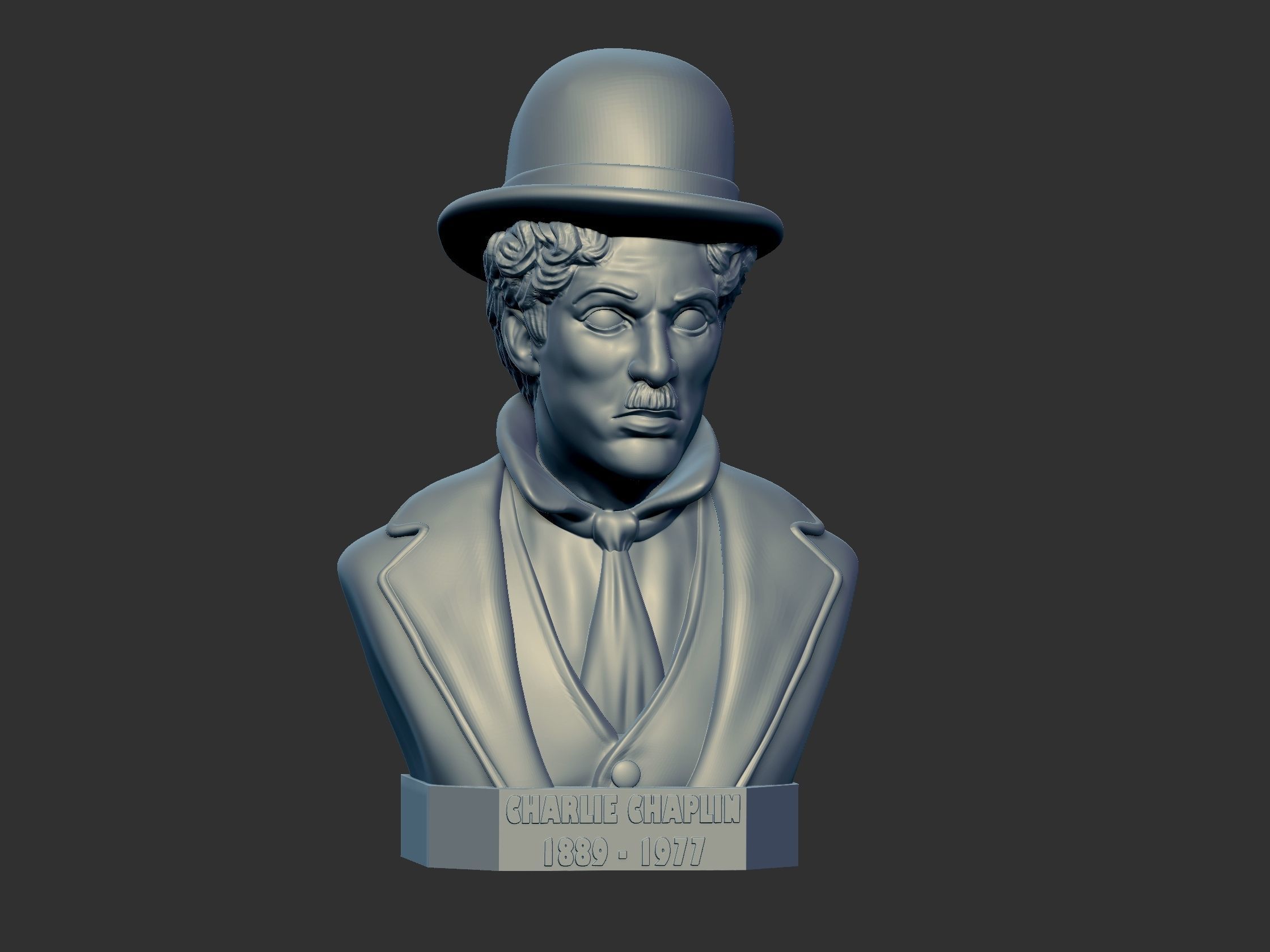 Sir Charles Spencer Chaplin bust 3D print model_5