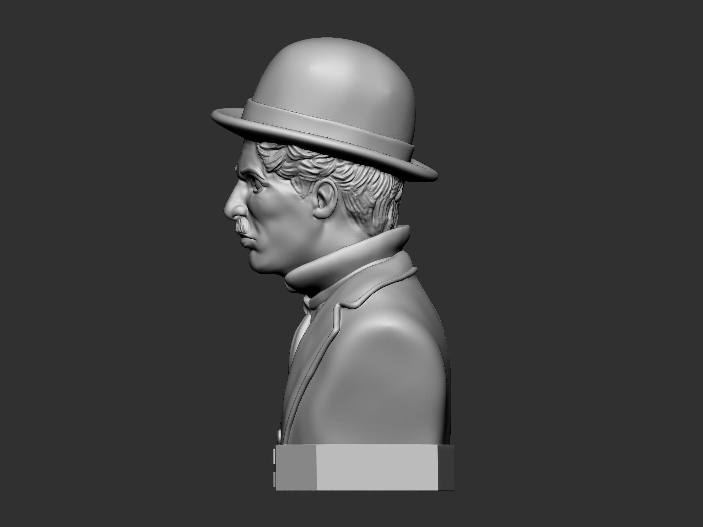 Sir Charles Spencer Chaplin bust 3D print model_3