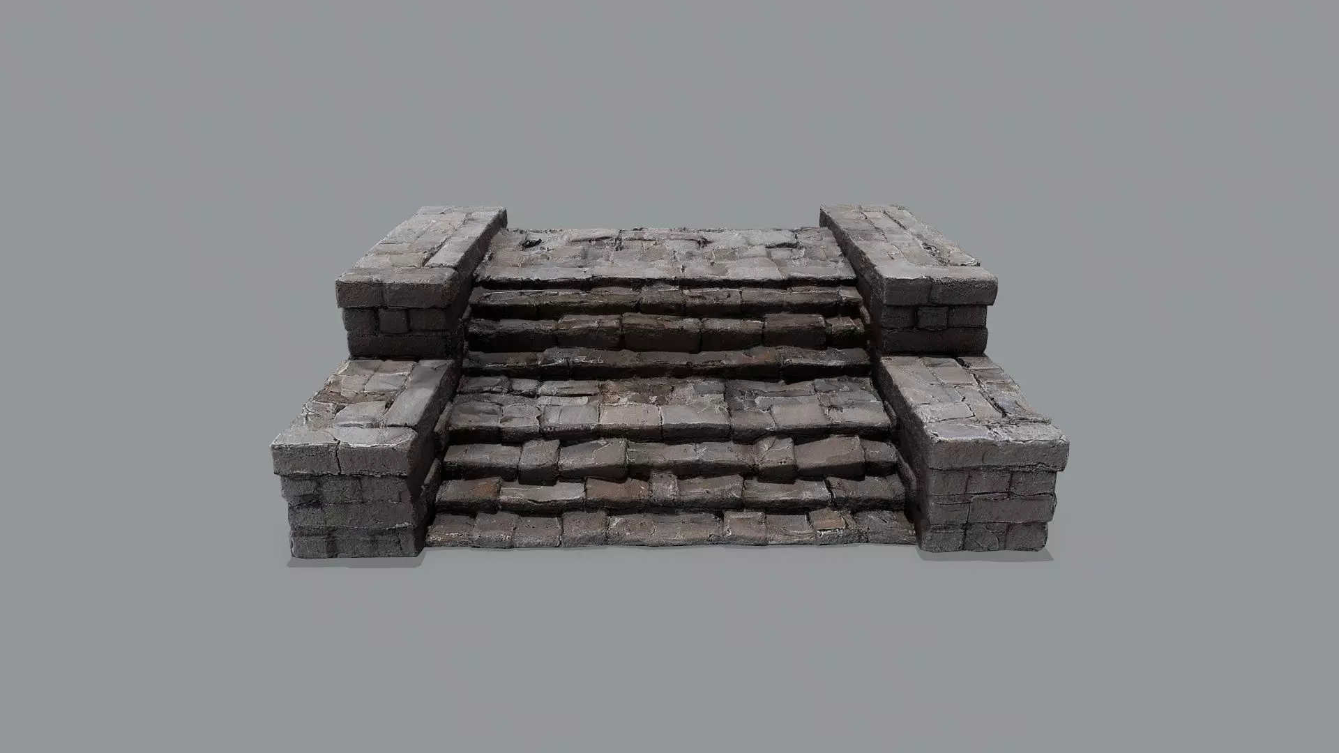Ruin Stairs Low-poly 3D model_0