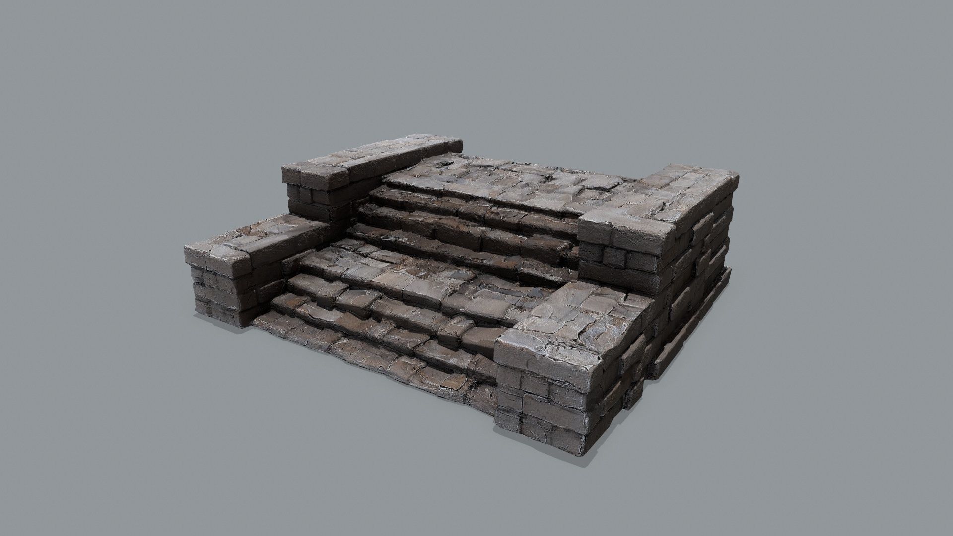 Ruin Stairs Low-poly 3D model_7