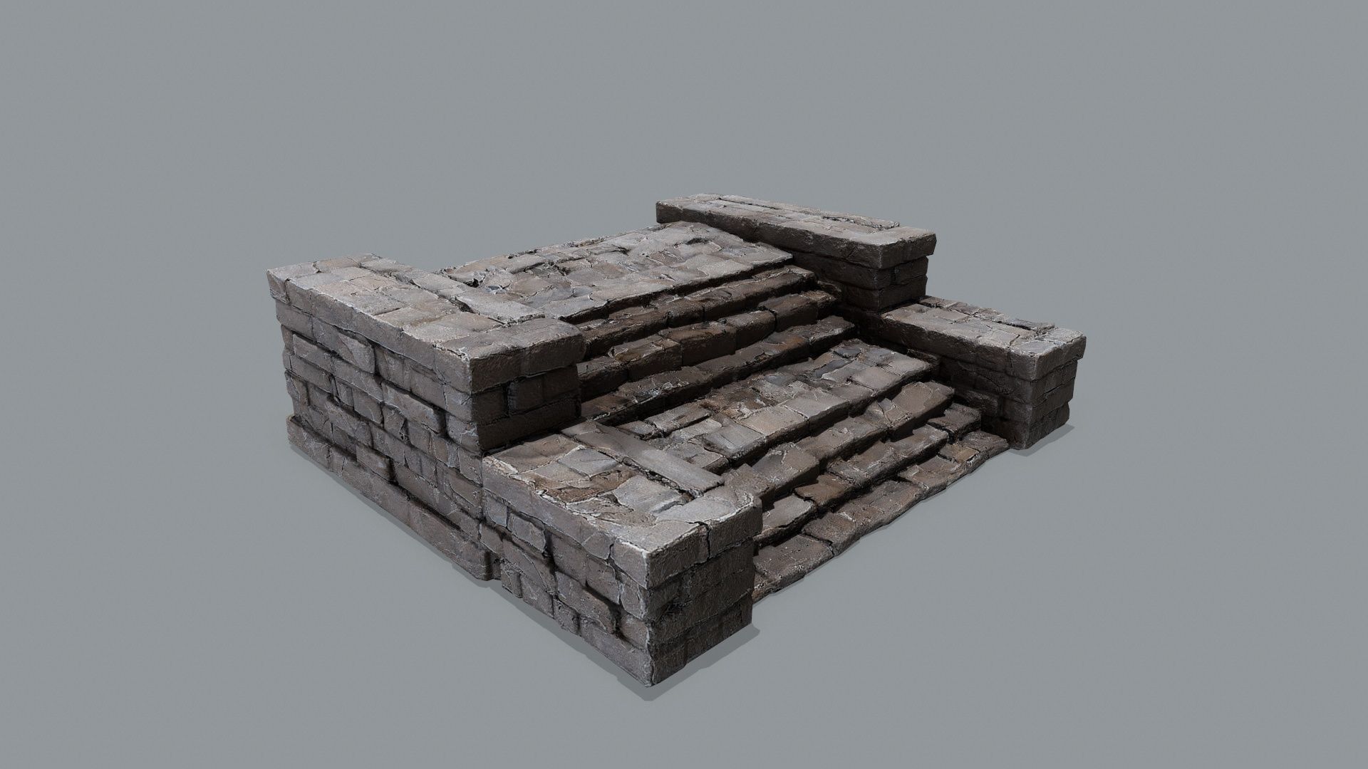 Ruin Stairs Low-poly 3D model_1